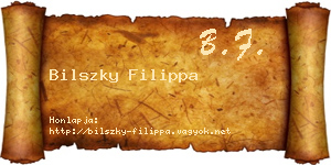 Bilszky Filippa névjegykártya